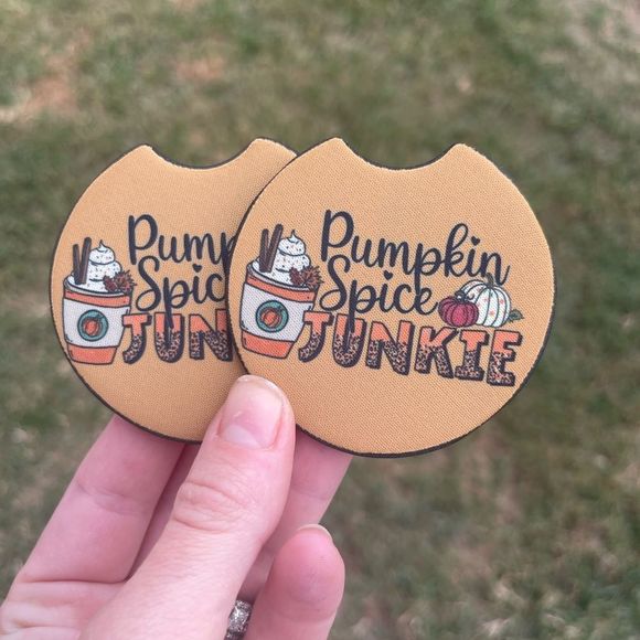 Pumpkin Spice Junkie Car Coasters - Picture 5 of 14